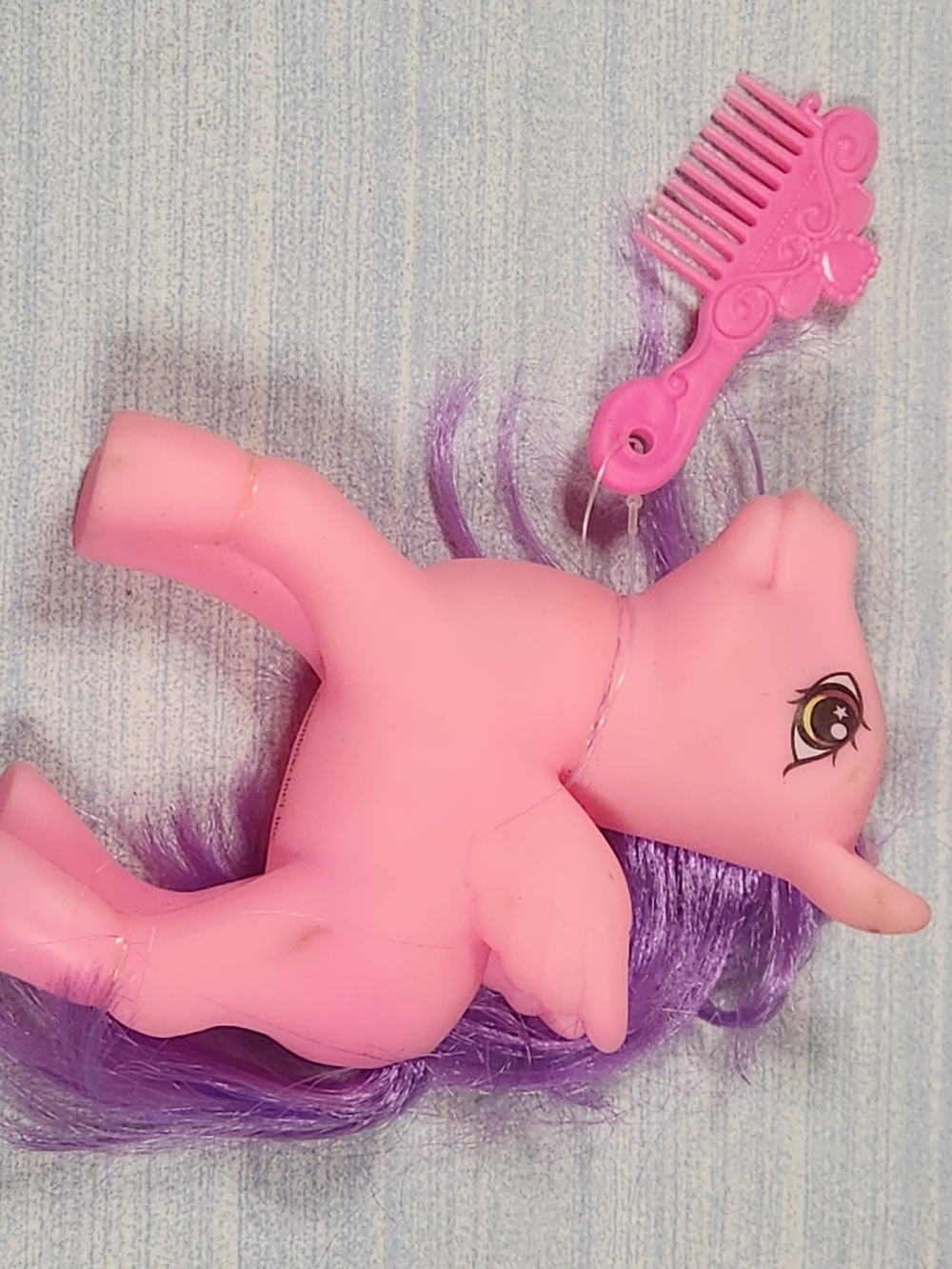 Pink Pegasus Pony Figure Purple Mane Hair with Pink Comb Greenbrier Intl Toy